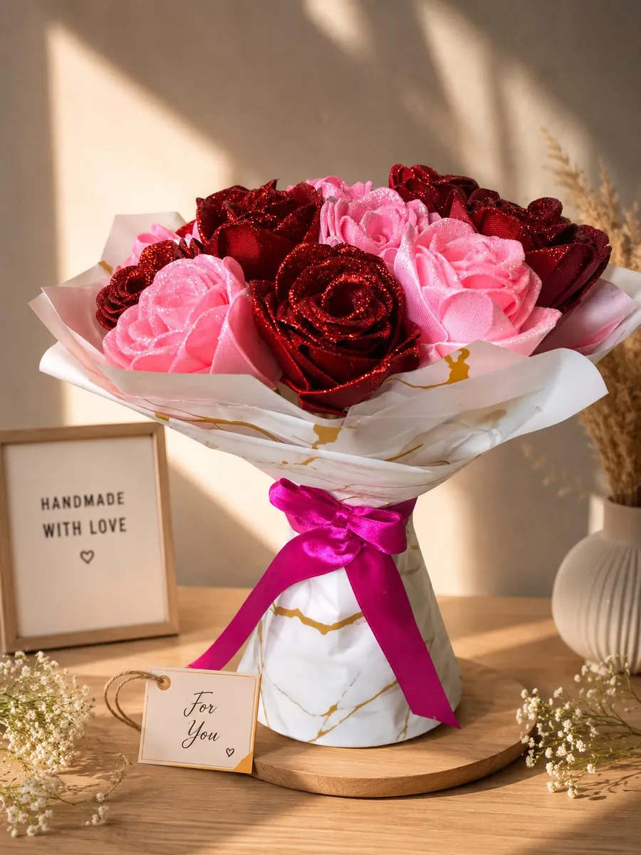 Satin Ribbon Rose Bouquet — photo 1 of 16