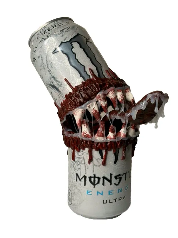 White Ultra Monster Can Sculpture